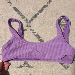 Frankie's Bikinis Purple Ribbed Bikini Top